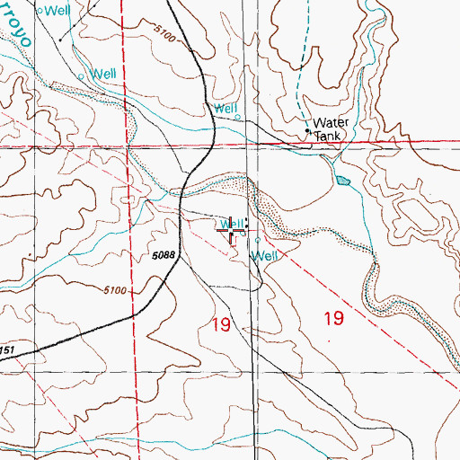 Topographic Map of Stark 1 Water Well, NM