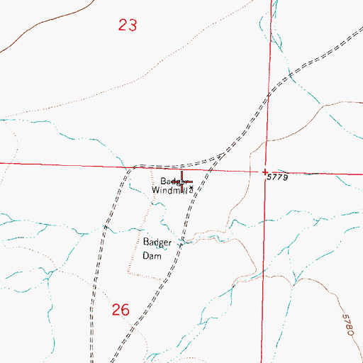 Topographic Map of Badger Water Well, NM