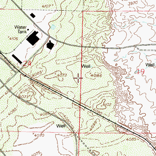 Topographic Map of 10175 Water Well, NM