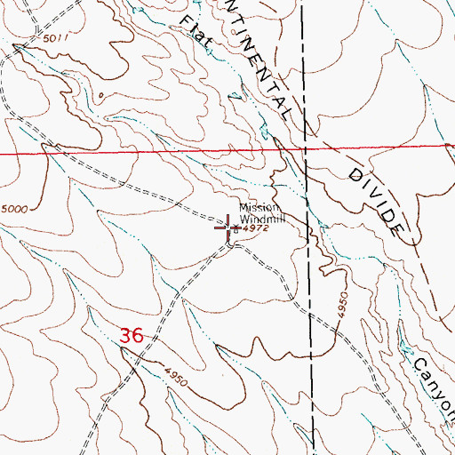Topographic Map of 00474 Water Well, NM