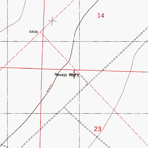 Topographic Map of Navajo Water Well, NM
