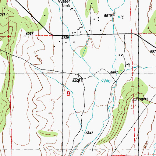 Topographic Map of 00387 Water Well, NM