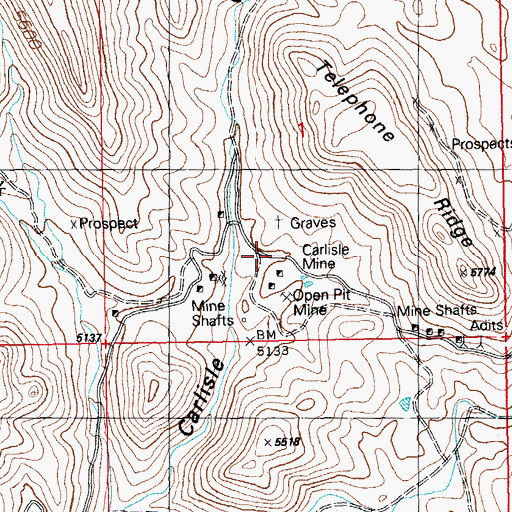 Topographic Map of Steeplerock (historical), NM