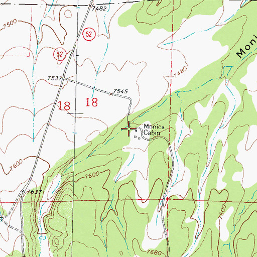 Topographic Map of Monica Spring, NM