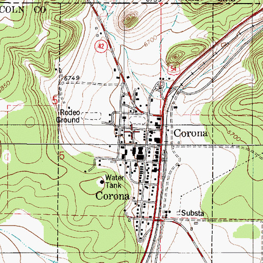 Topographic Map of First Baptist Church, NM