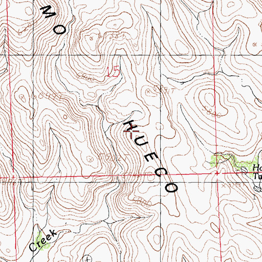 Topographic Map of Alamo Hueco Mountains, NM