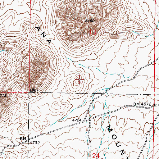 Topographic Map of Doa Ana Mountains, NM