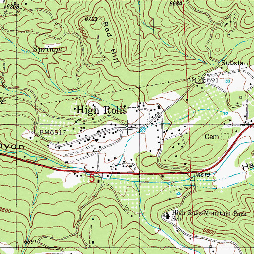 Topographic Map of Trinity Baptist Church, NM