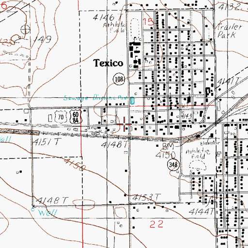 Topographic Map of Yeso Baptist Church, NM