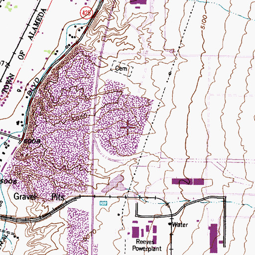 Topographic Map of Los Angeles 4 Water Well, NM