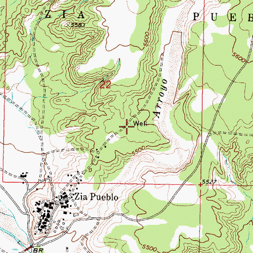 Topographic Map of ZIA PS 2 Water Well, NM