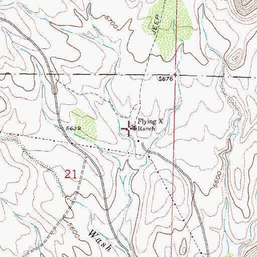 Topographic Map of Flying X 2 Water Well, NM