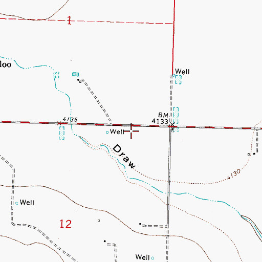 Topographic Map of 10363 Water Well, NM