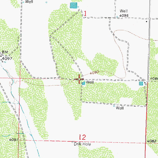 Topographic Map of 10300 Water Well, NM
