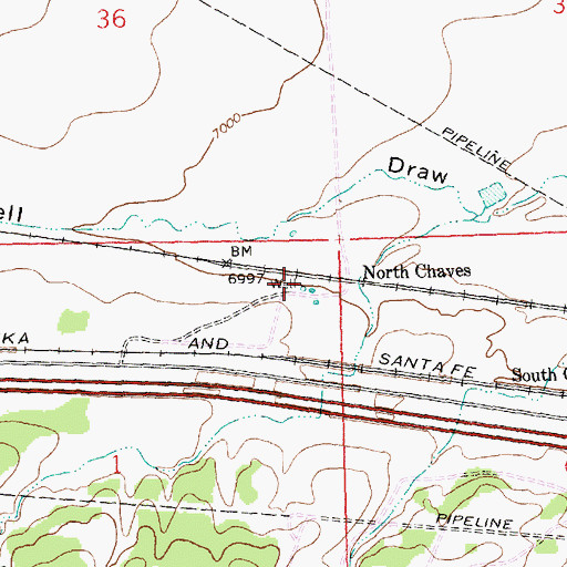 Topographic Map of RR2-Baca 16 Water Well, NM
