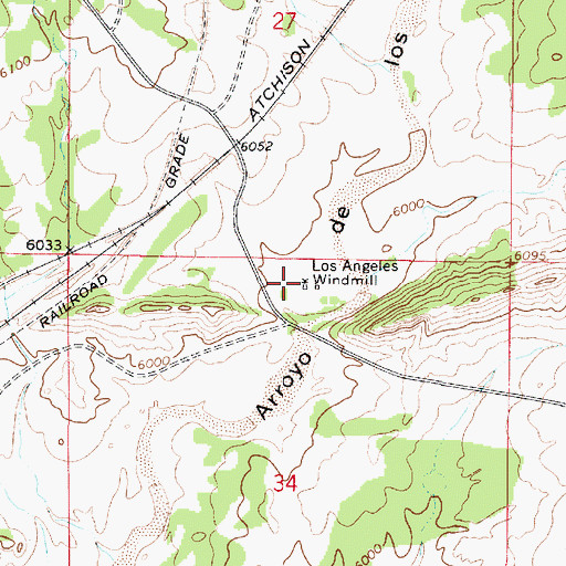 Topographic Map of Los Ang Windmill Water Well, NM