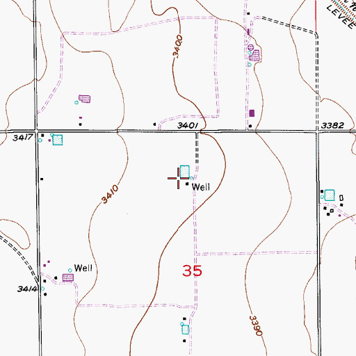 Topographic Map of 13568 Water Well, NM