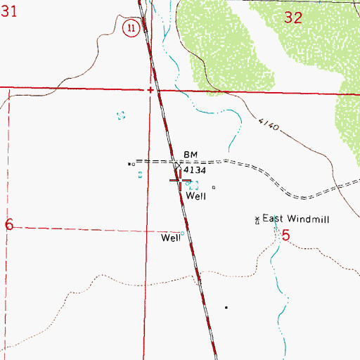 Topographic Map of 00893 Water Well, NM