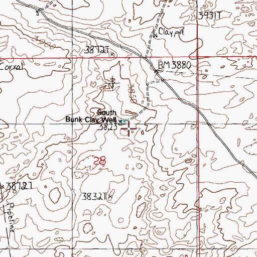 Topographic Map of Bunk Clay Place, NM