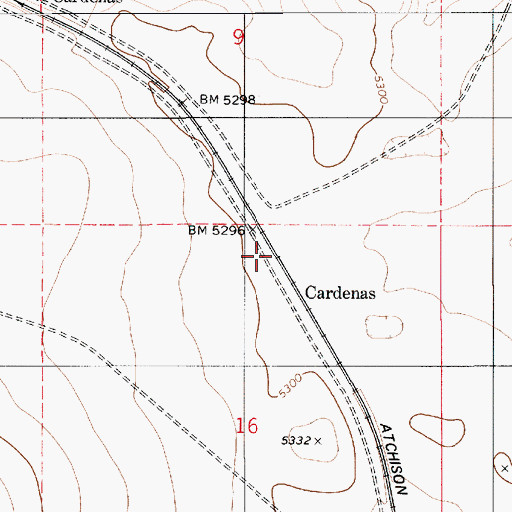 Topographic Map of Cardenas, NM
