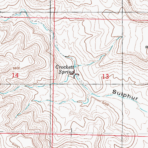 Topographic Map of Frank Crockett Ranch Headquarters, NM