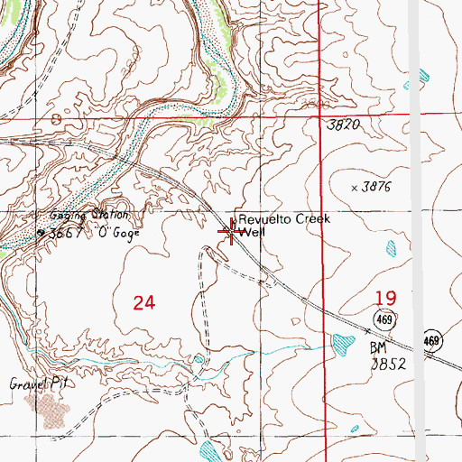 Topographic Map of Revuelto Creek Well, NM