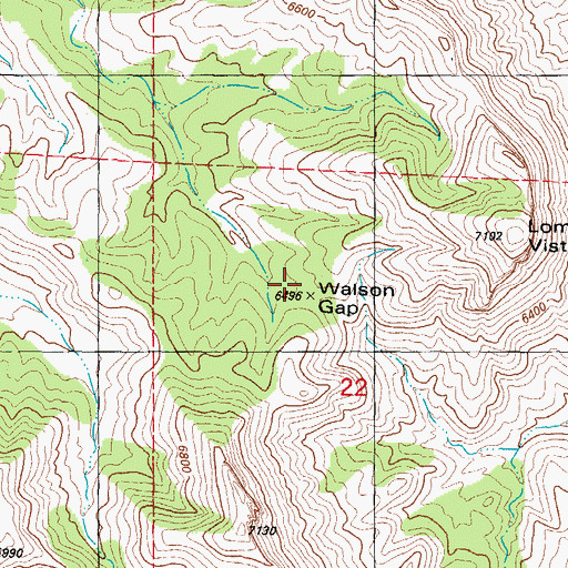 Topographic Map of Walson Gap, NM