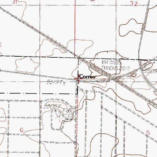 Topographic Map of Correo, NM