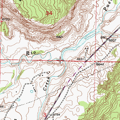 Topographic Map of Coyote Creek, NM