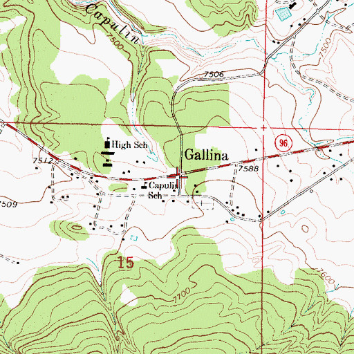 Topographic Map of Gallina, NM