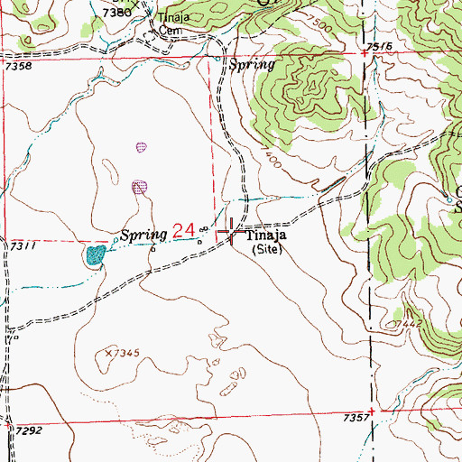 Topographic Map of Tinaja, NM