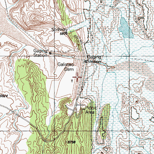 Topographic Map of Galisteo Dam, NM