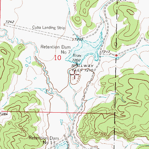 Topographic Map of Rio Puerco Detention Dam Number Seven, NM