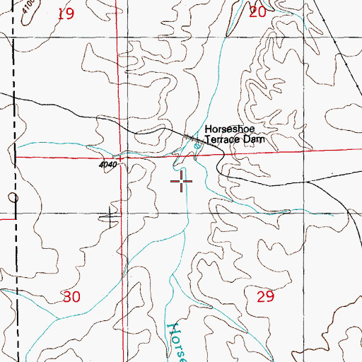 Topographic Map of Horseshoe Terrace Detention Dam, NM
