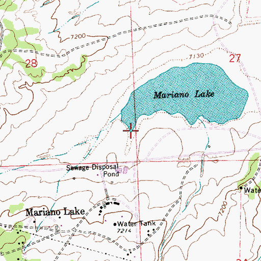 Topographic Map of Mariano Lake Dam, NM