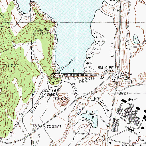 Topographic Map of Red Lake Dam, NM