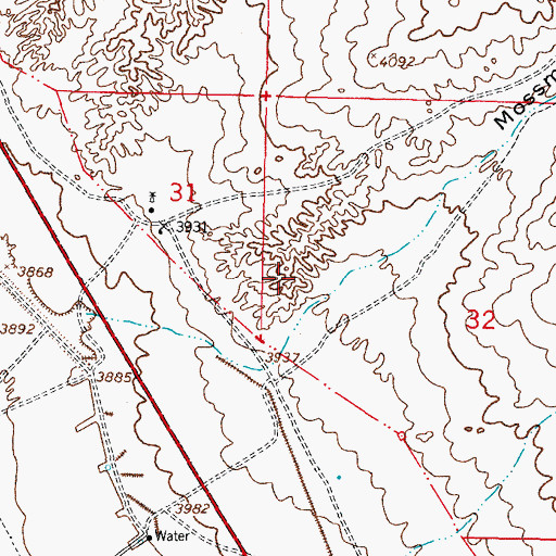Topographic Map of Apache Brazito Mesquite Site Three Dam, NM
