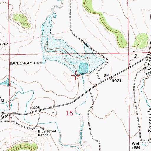 Topographic Map of Tramperos Creek Site Two Dam, NM