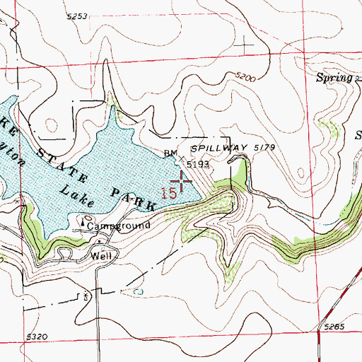 Topographic Map of Clayton Lake Dam, NM