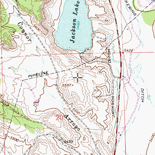 Topographic Map of Jackson Lake Dam, NM