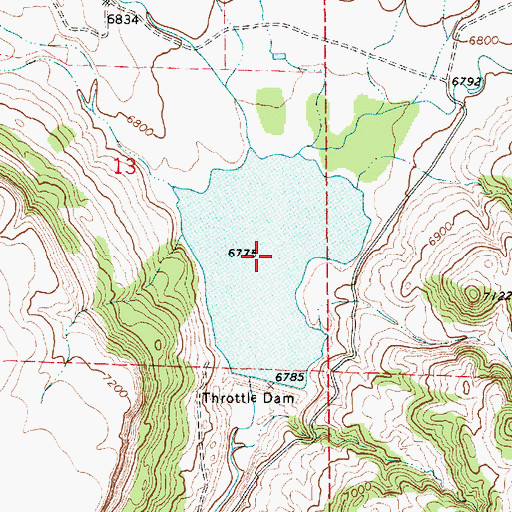 Topographic Map of Throttle Reservoir, NM