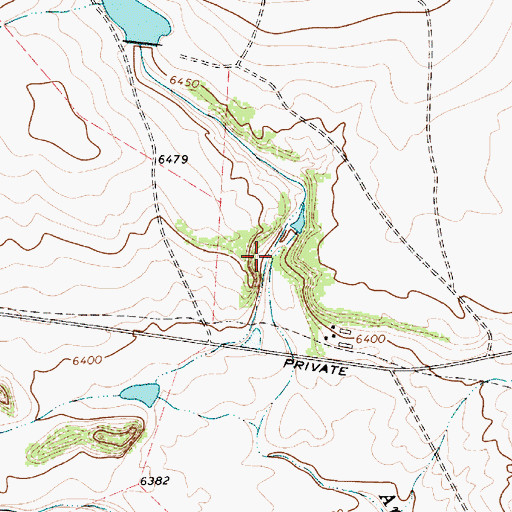 Topographic Map of Jarosa Reservoir Dam, NM