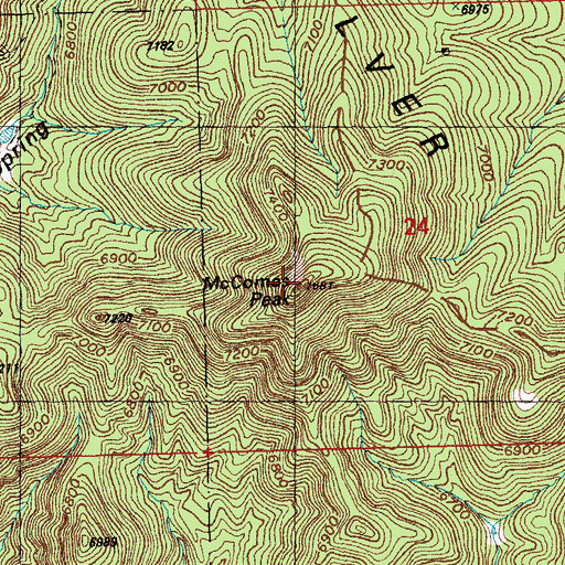 Topographic Map of McComas Peak, NM
