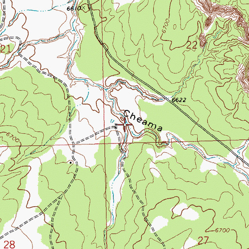 Topographic Map of Chama Canyon, NM