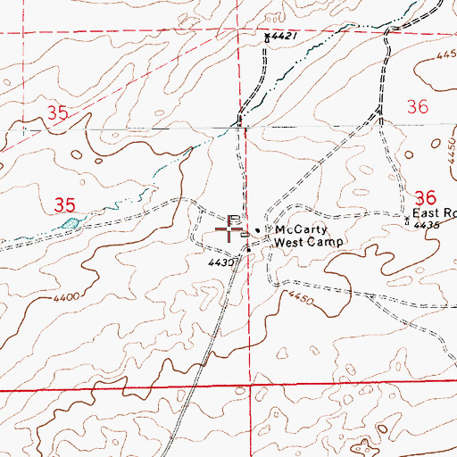 Topographic Map of McCarty, NM