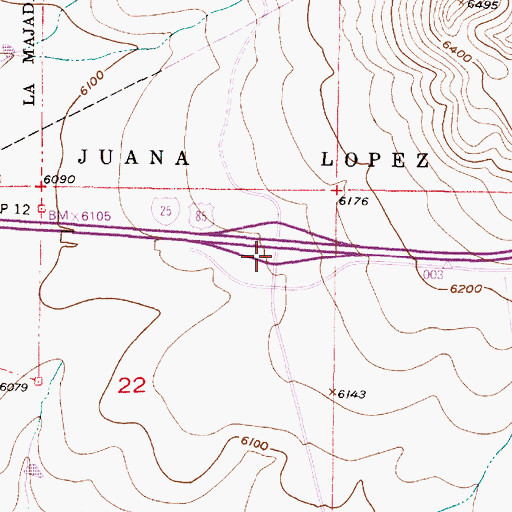 Topographic Map of 267 Waldo Interchange, NM