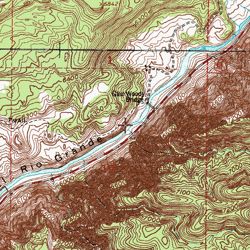 Topographic Map of Big Rock Rapid, NM