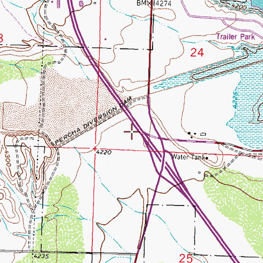 Topographic Map of Caballo Lake Interchange, NM