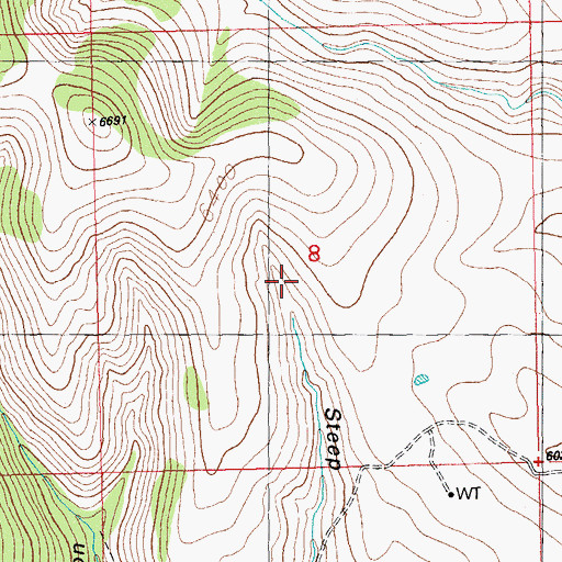 Topographic Map of Steep Hollow Spring Canyon, NM