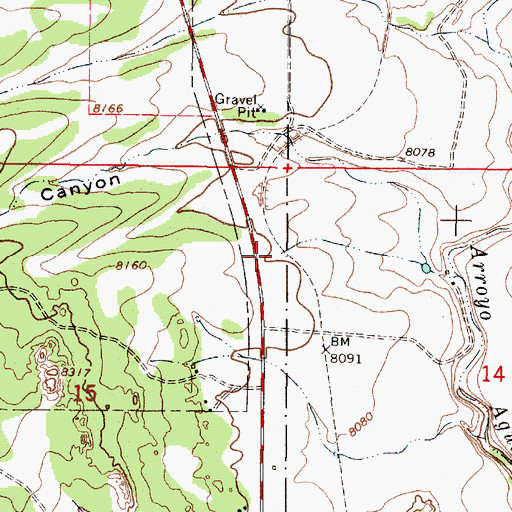 Topographic Map of Rush, NM
